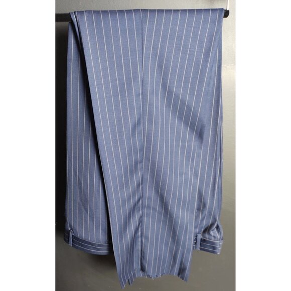 Snover Blue Pinstripe Suit Men's 46 Jacket/46W Pants 2-Pc Sharp Fit - Picture 10 of 16